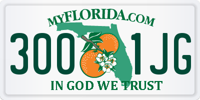 FL license plate 3001JG