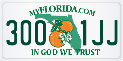 FL license plate 3001JJ