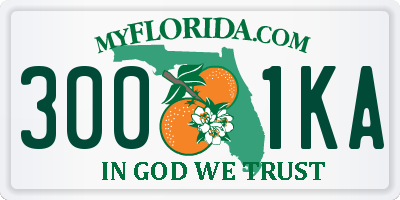 FL license plate 3001KA