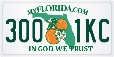 FL license plate 3001KC