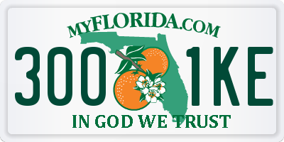 FL license plate 3001KE