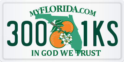 FL license plate 3001KS