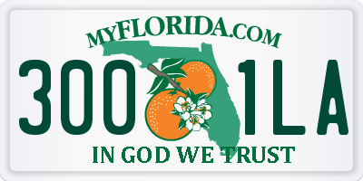 FL license plate 3001LA