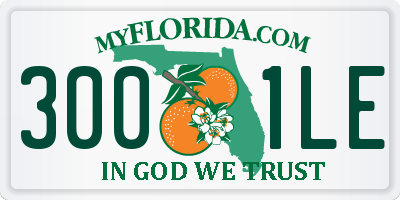 FL license plate 3001LE