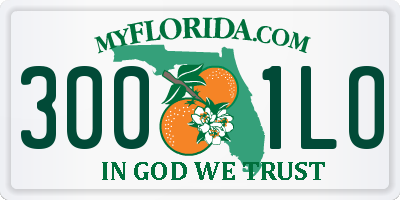 FL license plate 3001LO
