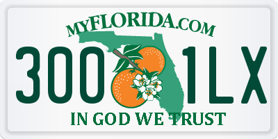 FL license plate 3001LX