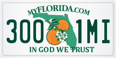 FL license plate 3001MI