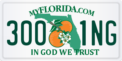 FL license plate 3001NG