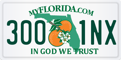 FL license plate 3001NX