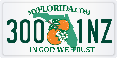 FL license plate 3001NZ