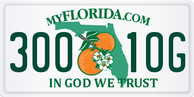 FL license plate 3001OG