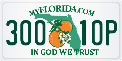 FL license plate 3001OP