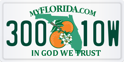 FL license plate 3001OW