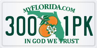 FL license plate 3001PK