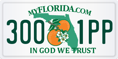 FL license plate 3001PP