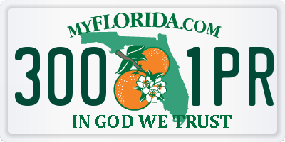 FL license plate 3001PR