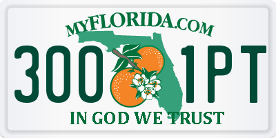 FL license plate 3001PT