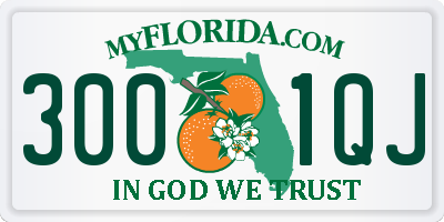 FL license plate 3001QJ