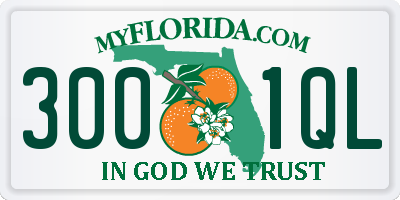 FL license plate 3001QL