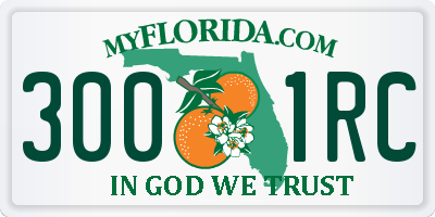FL license plate 3001RC