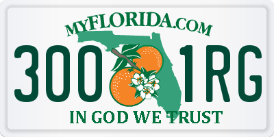 FL license plate 3001RG