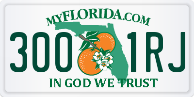 FL license plate 3001RJ