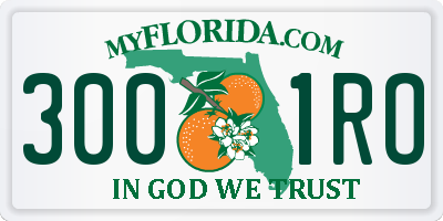 FL license plate 3001RO