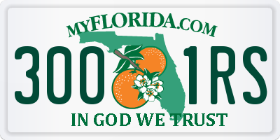FL license plate 3001RS