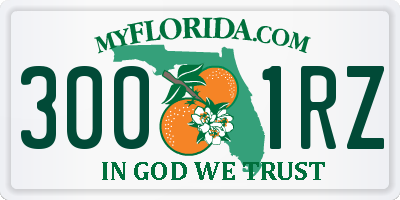FL license plate 3001RZ