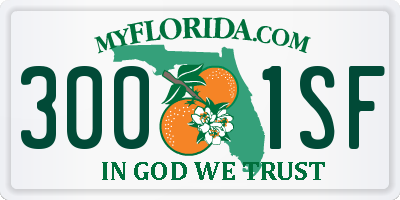 FL license plate 3001SF