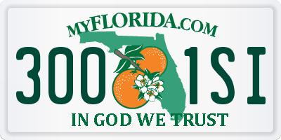 FL license plate 3001SI