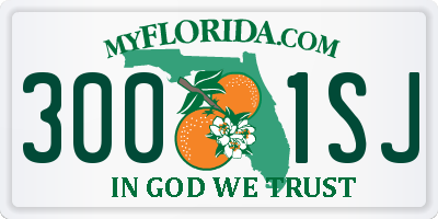 FL license plate 3001SJ
