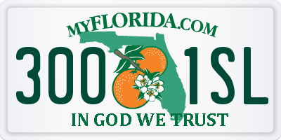 FL license plate 3001SL