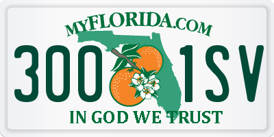 FL license plate 3001SV