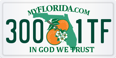 FL license plate 3001TF