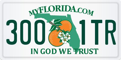 FL license plate 3001TR