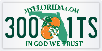FL license plate 3001TS