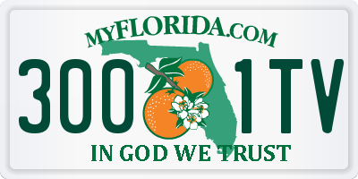 FL license plate 3001TV