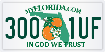 FL license plate 3001UF
