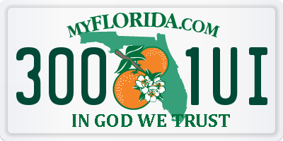 FL license plate 3001UI