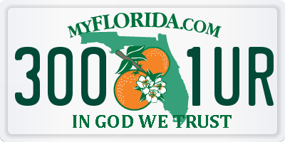 FL license plate 3001UR