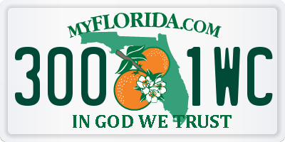 FL license plate 3001WC
