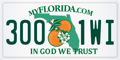 FL license plate 3001WI