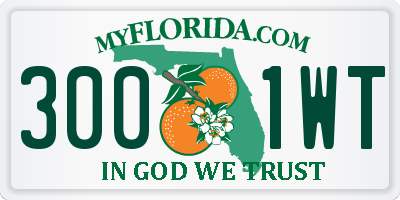 FL license plate 3001WT