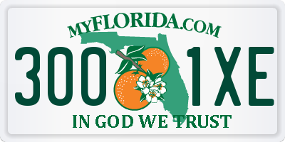 FL license plate 3001XE