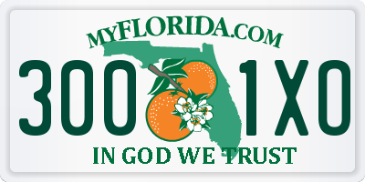 FL license plate 3001XO
