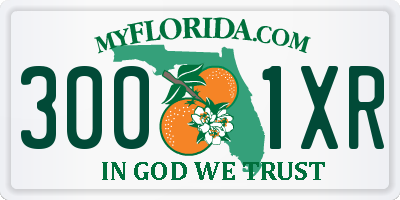 FL license plate 3001XR