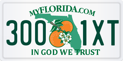 FL license plate 3001XT