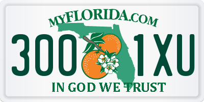FL license plate 3001XU