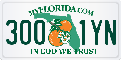 FL license plate 3001YN